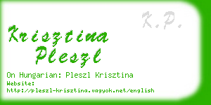 krisztina pleszl business card